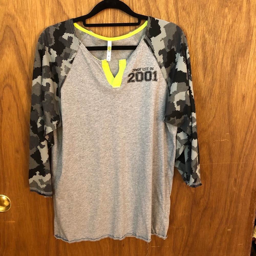 Zumba Passion & Camo 3/4 Sleeve Tee, Size M
